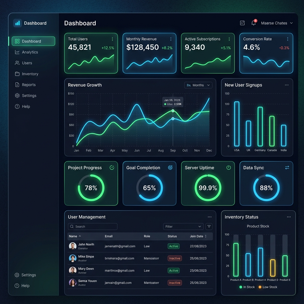 Distribution ERP Dashboard Mockup